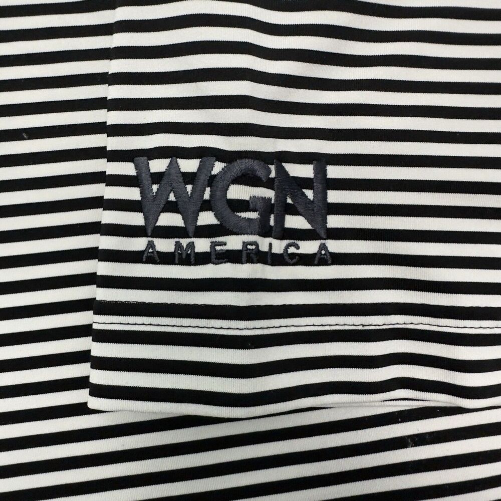 Peter Millar Summer Comfort Sz L Black White Striped Golf Performance Shirt - Picture 2 of 10